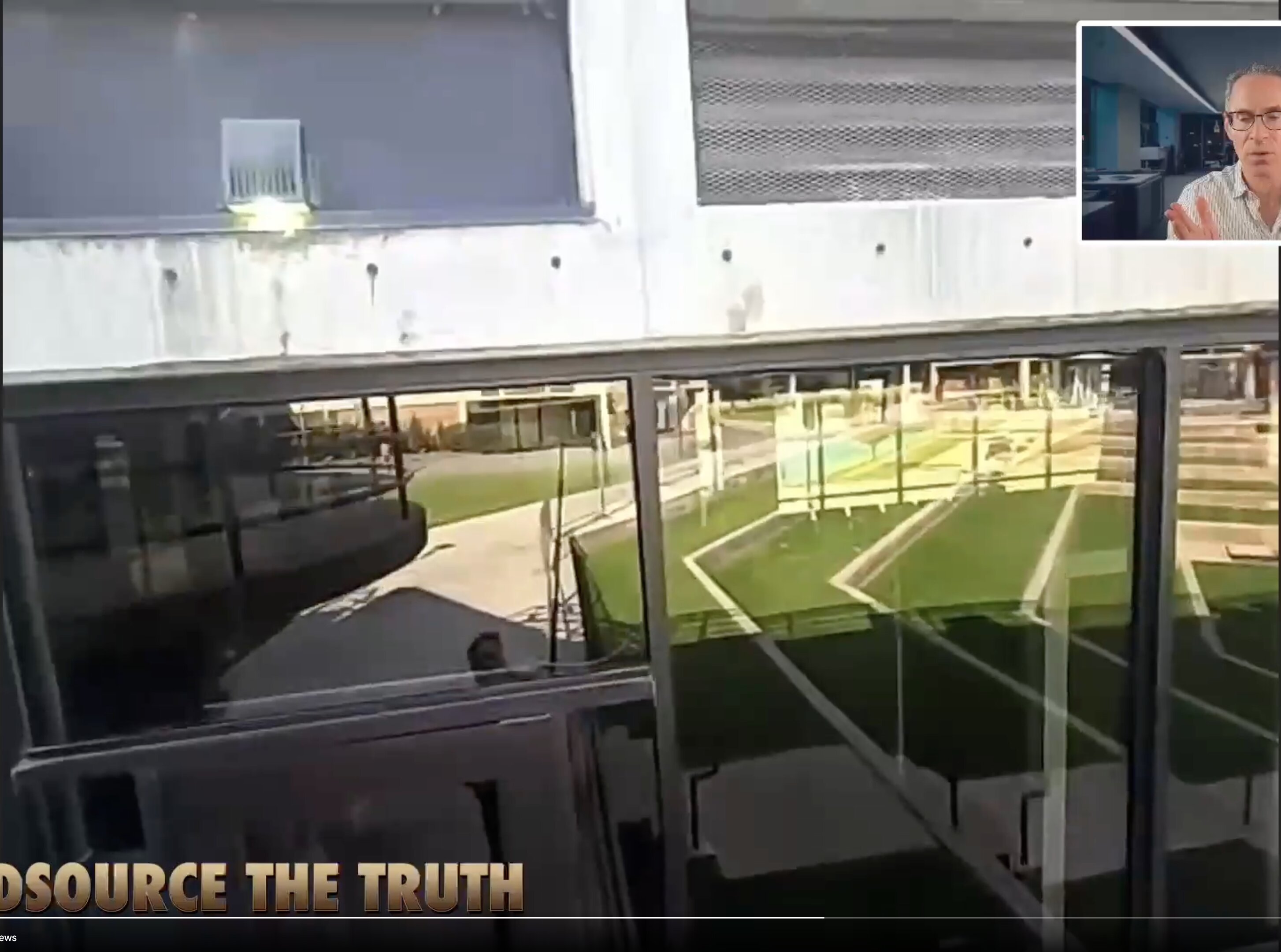 This is a digital screen capture from an online video broadcast featuring a picture-in-picture layout.