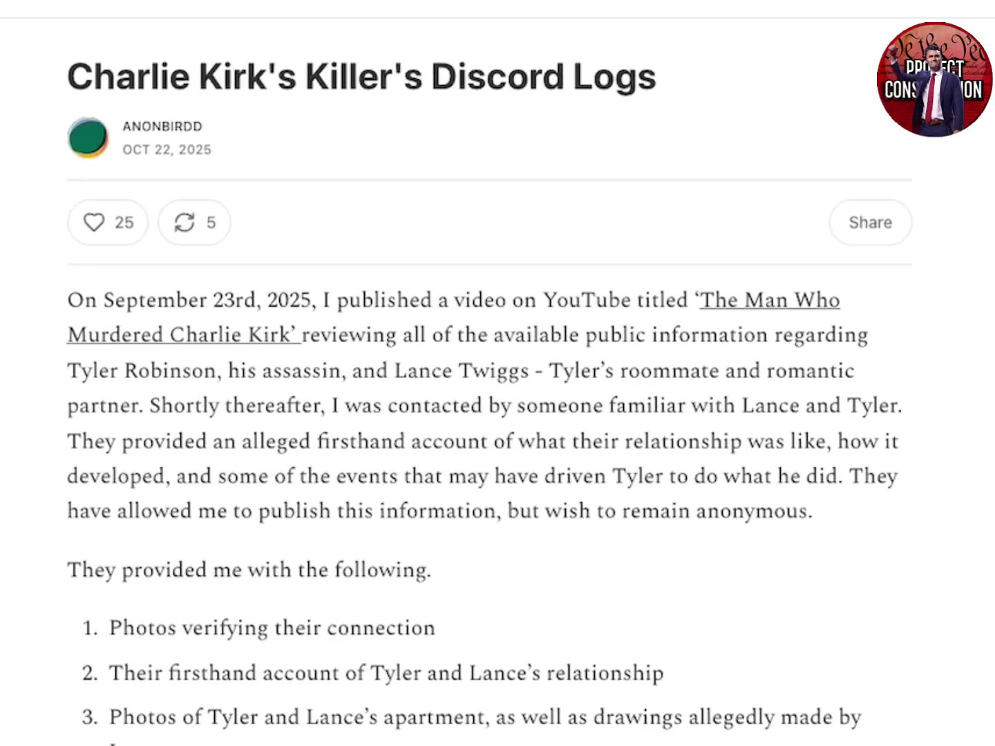 The Discord Logs Video: An Anonymous Source and a Substack Post