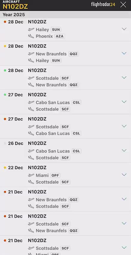 @hurtfeelingzday - Screen recording of N102DZ tracking-record material