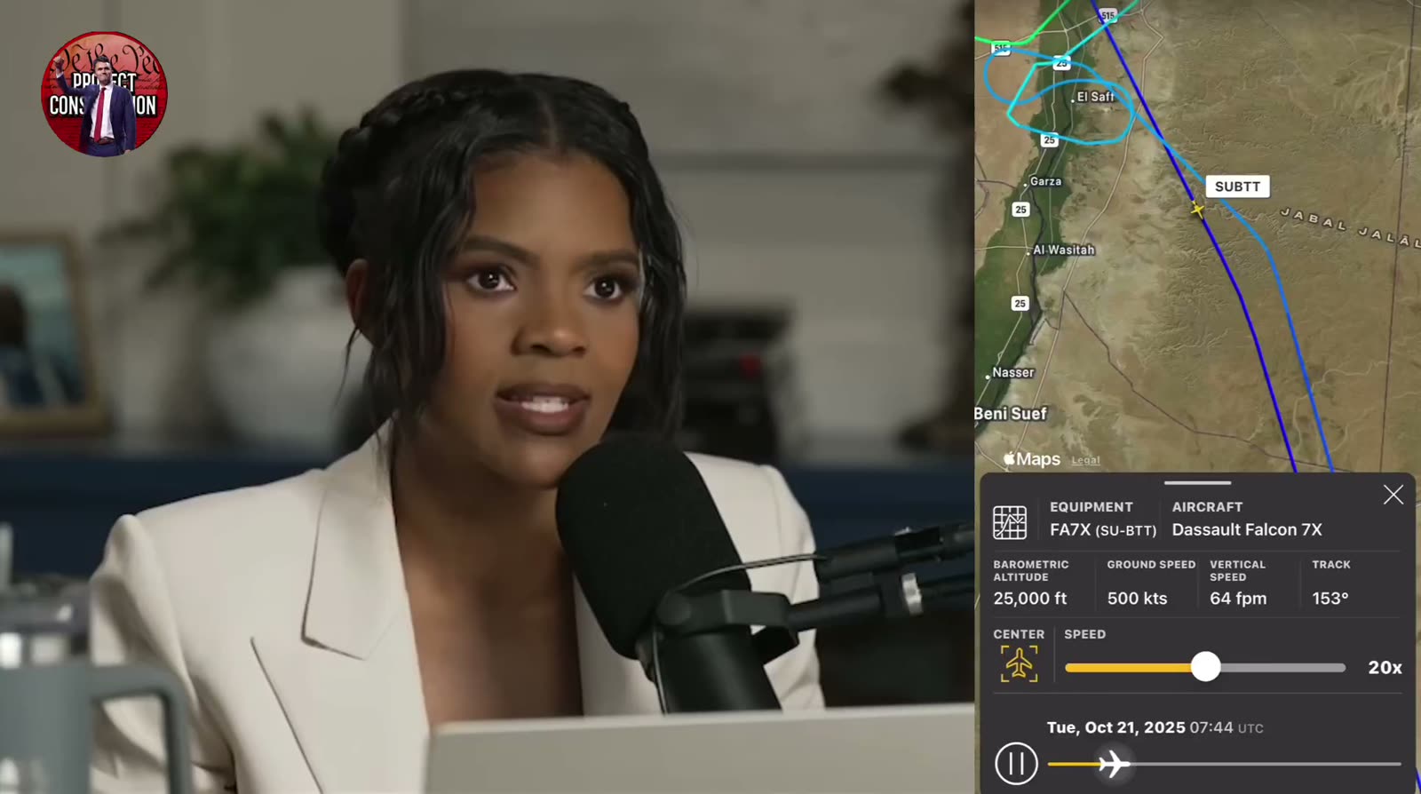 @ProjectConstitu - Candace Owens clip saying the Egyptian jets fly in and