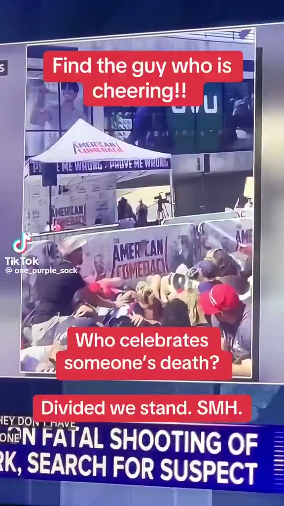A Phone Filming a TV: The Man Standing While the Crowd Ducks