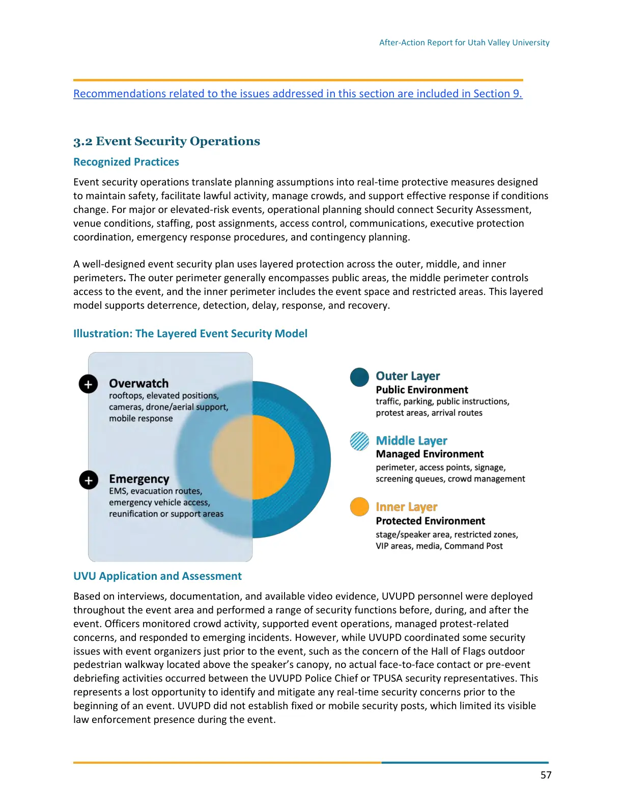 Page 57 of the After-Action Report for Utah Valley University