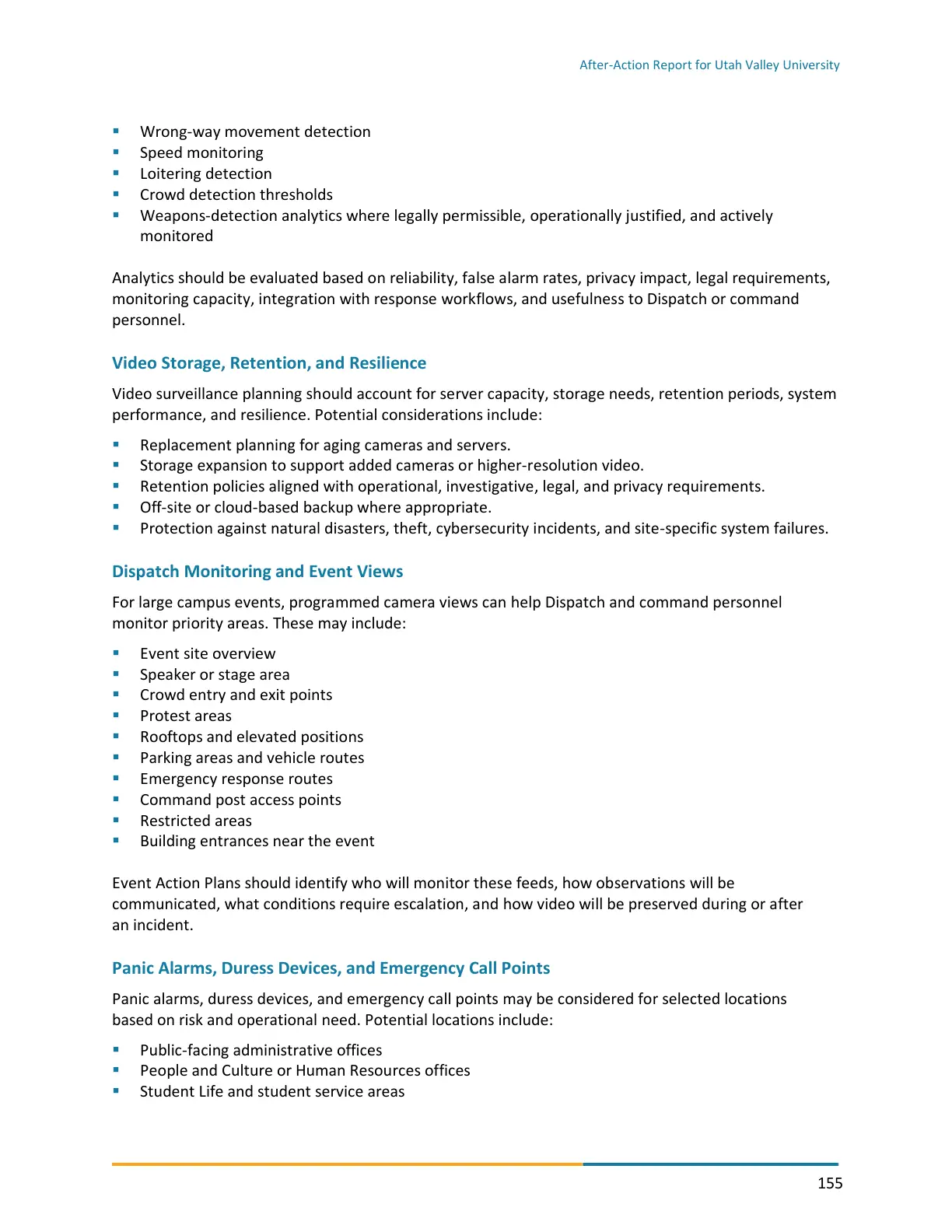 Page 155 of the After-Action Report for Utah Valley University